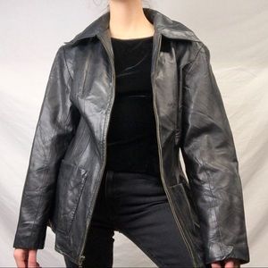 Vintage Black 100% Genuine Leather Wilsons Jacket